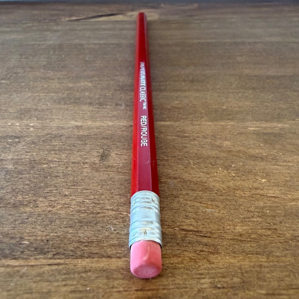Discontinued Red Correcting Pencil Paper Mate American Checking USA Vintage NOS